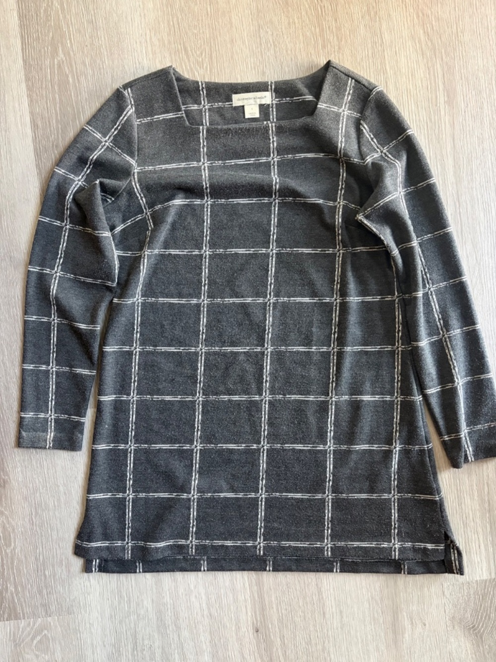 Christopher & Banks Grey and White Long Sweater - Picture 2 of 3